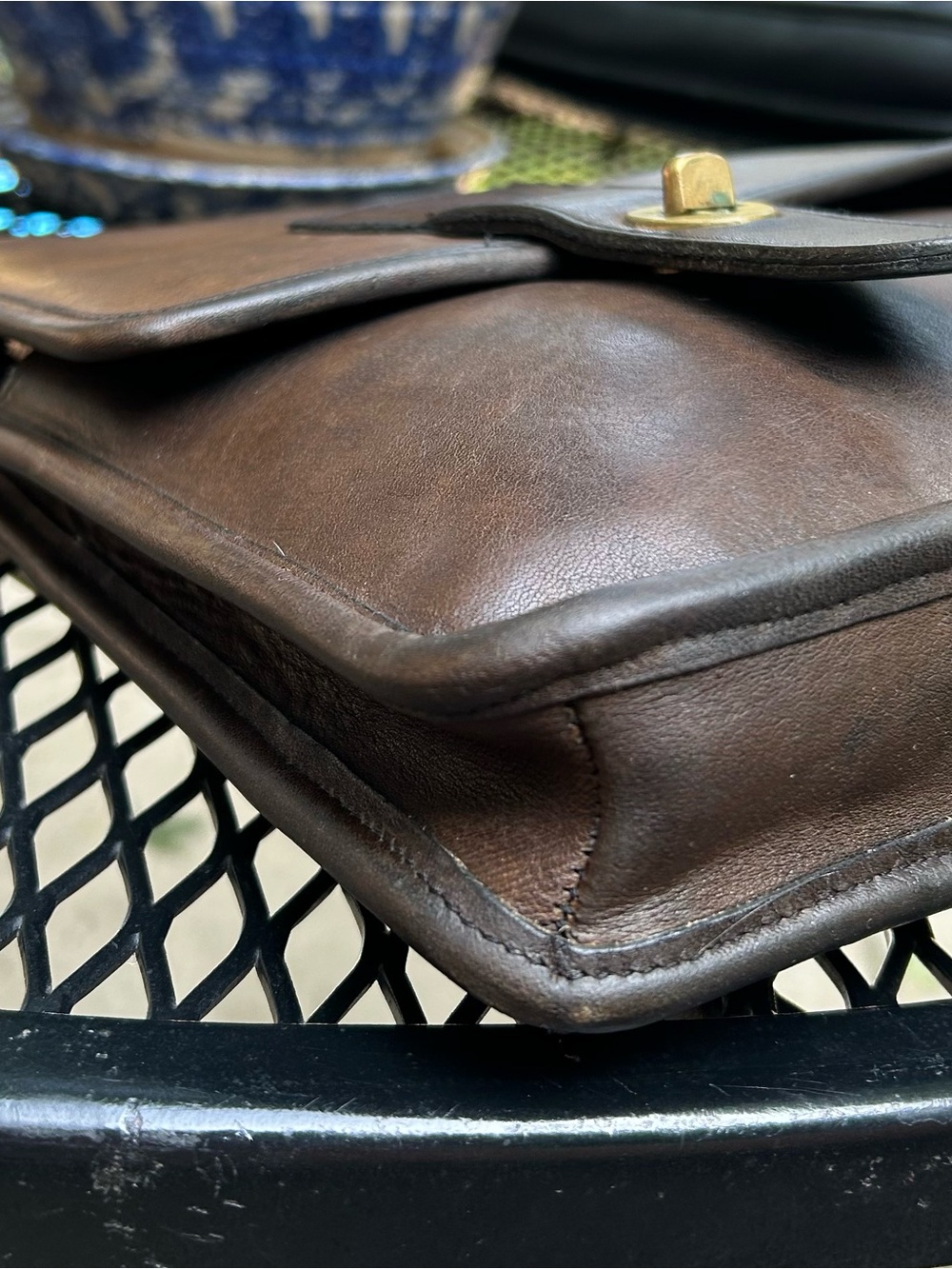 Coach Vintage Brown NYC Leather Briefcase with Brass Hardware - Picture 4 of 15